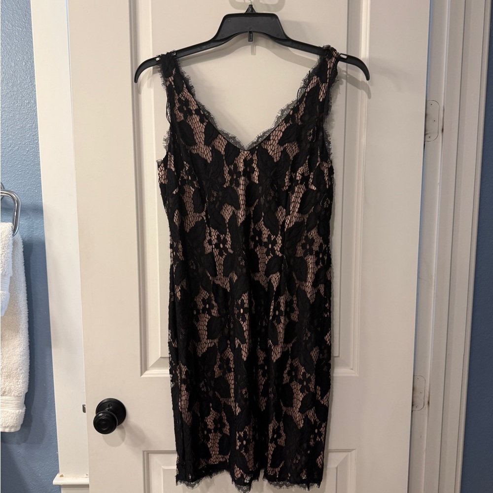Adrianna Papell Black Lace Dress